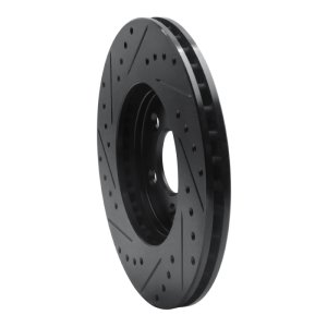 Chrysler CIRRUS Brake Rotor (1) - Front Right - R1 Concepts - Drilled & Slotted - Black - `95-`06